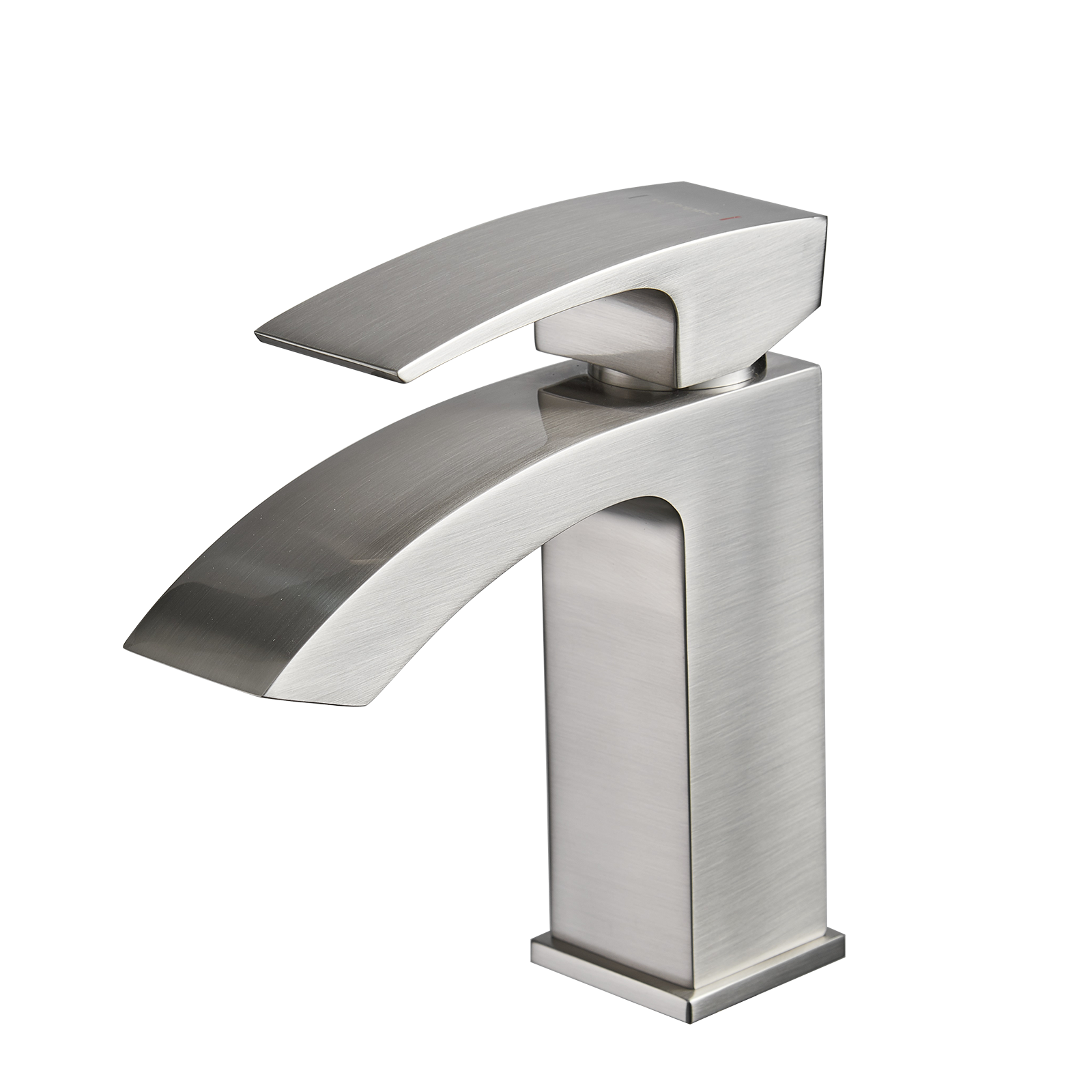 Single Hole Single Handle Bathroom Faucet Brushed Nickel with Supply Lines Brass Durable Modern Easy Install