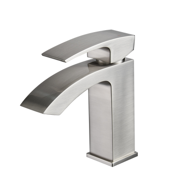 Single Hole Single Handle Bathroom Faucet Brushed Nickel with Supply Lines Brass Durable Modern Easy Install