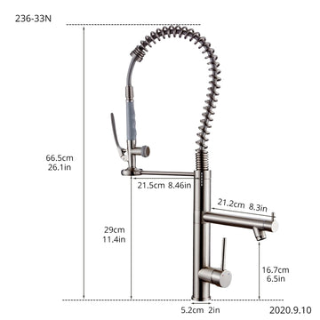 Contemporary Single Handle Gooseneck Pull Down Sprayer Kitchen Faucet Brushed Nickel