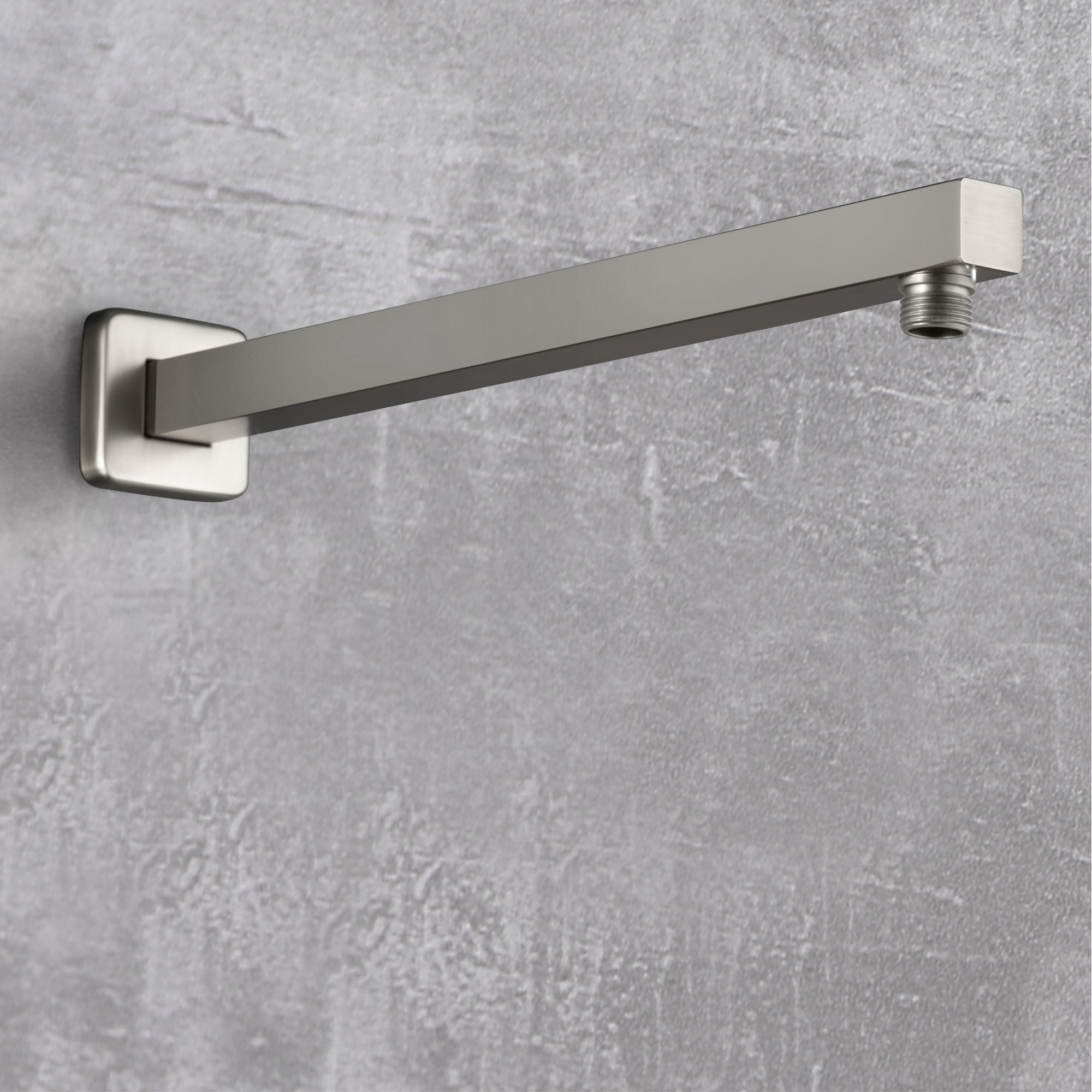 15.74 in Length Wall Mount 1/2 in NPT Shower Arm with Decorative Cover Brushed Nickel