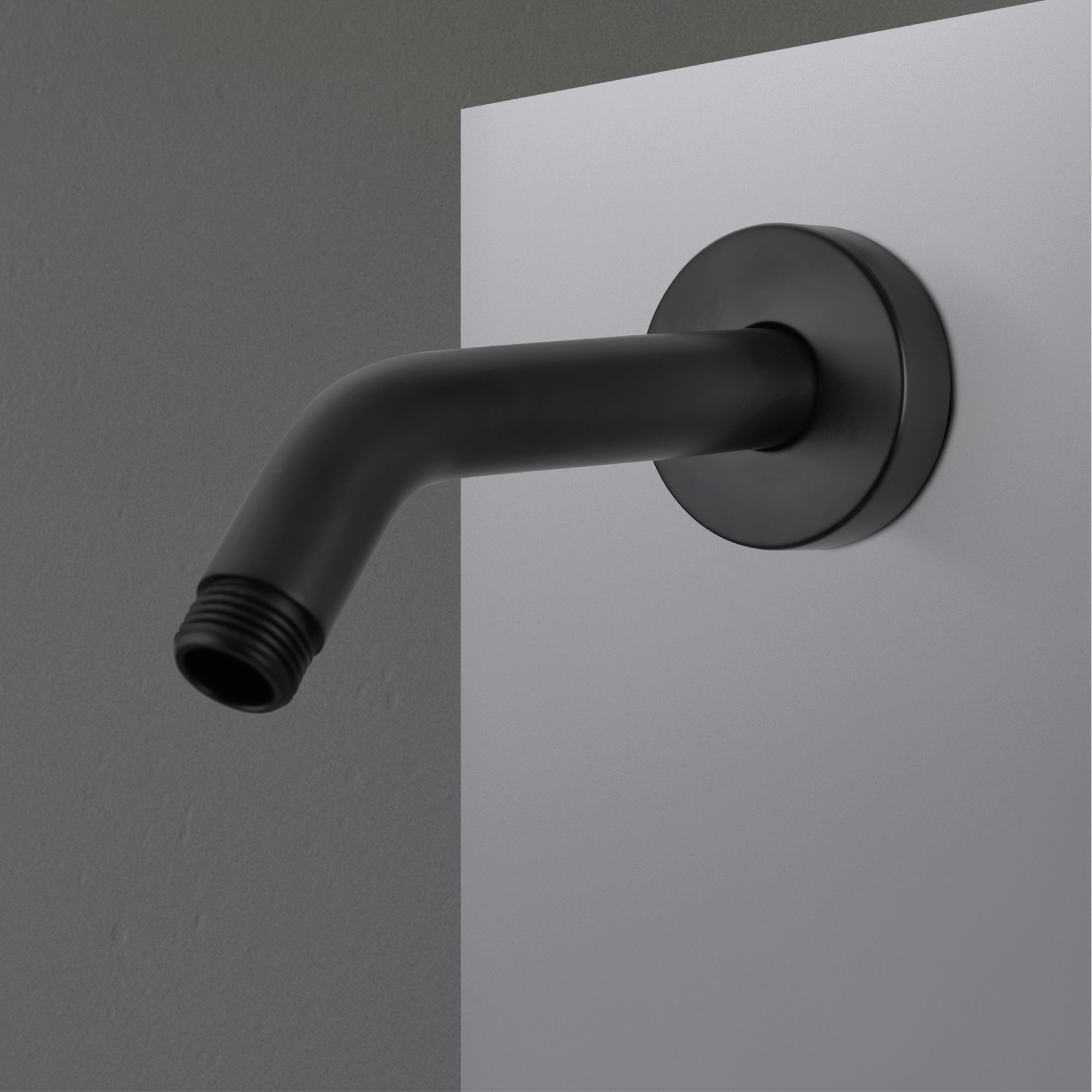 5.9 in Length Wall Mount 1/2 in NPT Shower Arm with Decorative Cover Matte Black