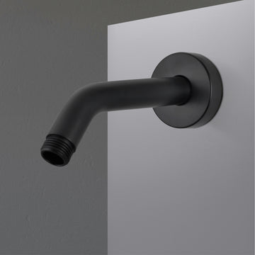 5.9 in Length Wall Mount 1/2 in NPT Shower Arm with Decorative Cover Matte Black