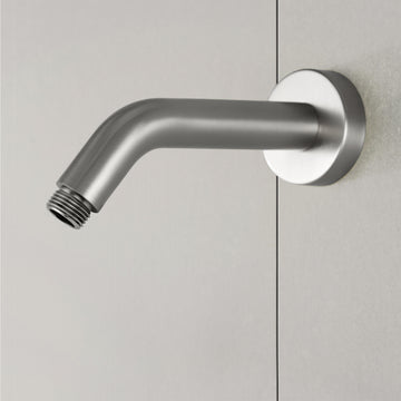 5.9 in Length Wall Mount 1/2 in NPT Shower Arm with Decorative Cover Brushed Nickel
