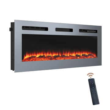 Wall Mounted Stainless Steel Electric Fireplace