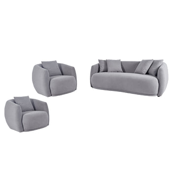 3PCS Upholstered Sofa Set, Modern Arm Chair for Living Room and Bedroom, with 5 Pillows