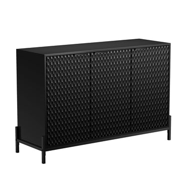 Modern Storage Cabinet with Adjustable Shelves, 49IN Accent Cabinet with 3 Doors, Decorative Cabinets for Living Room, Kitchen, Office