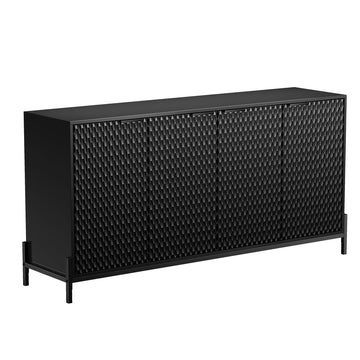 Modern Storage Cabinet with Adjustable Shelves, 65IN Accent Cabinet with 4 Doors, Decorative Cabinets for Living Room, Kitchen, Office