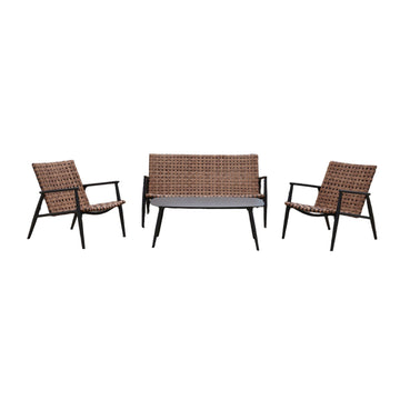 All-Aluminum Detachable Wicker Frog Chair Set - 4 Pieces
