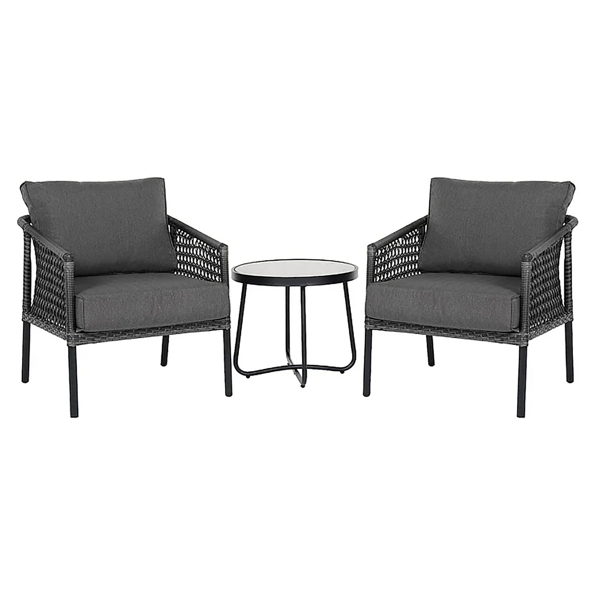 3 Pieces All-Steel Wicker Chat Set