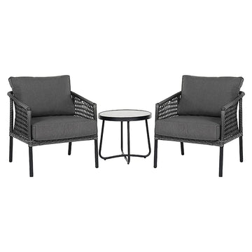 3 Pieces All-Steel Wicker Chat Set