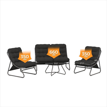All-Steel Teslin Hanging Sofa Set - 4 Pieces