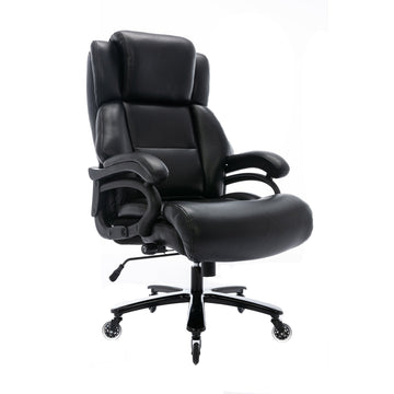 Big and Tall 400lbs Office Chair - Adjustable Lumbar Support Heavy Duty Metal Base Quiet Rubber Wheels High Back Large Executive Computer Desk Swivel Chair, Ergonomic Design for Back Pain