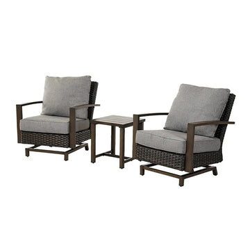 All-Aluminum Wicker Cushion Chat Set - 3 Pieces