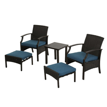 Wicker Coated Detachable Chat Set - 5 Pieces