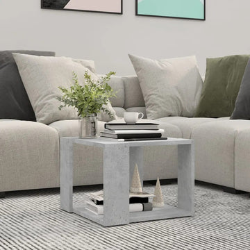 15.7 x 15.7 x 11.8 in. Coffee Table Concrete Gray Engineered Wood Compact Coffee Table