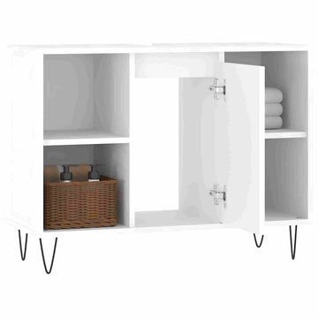 23.6 Tall Modern Bathroom Cabinet with Open Shelves for Laundry Rooms or Washrooms
