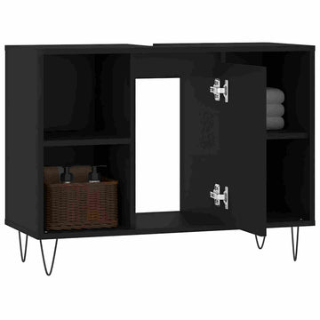 23.6 Tall Modern Bathroom Cabinet with Open Shelves for Laundry Rooms or Washrooms