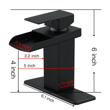 Waterfall Single Hole Single-Handle Low-Arc Bathroom Faucet With Pop-up Drain Assembly in Matte Black