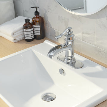Waterfall Single Hole Single-Handle Low-Arc Bathroom Faucet With Pop-up Drain Assembly in Polished Chrome