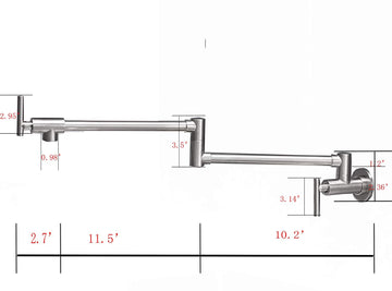 Brass Wall Mount Pot Filler Faucet in Brushed Nickel