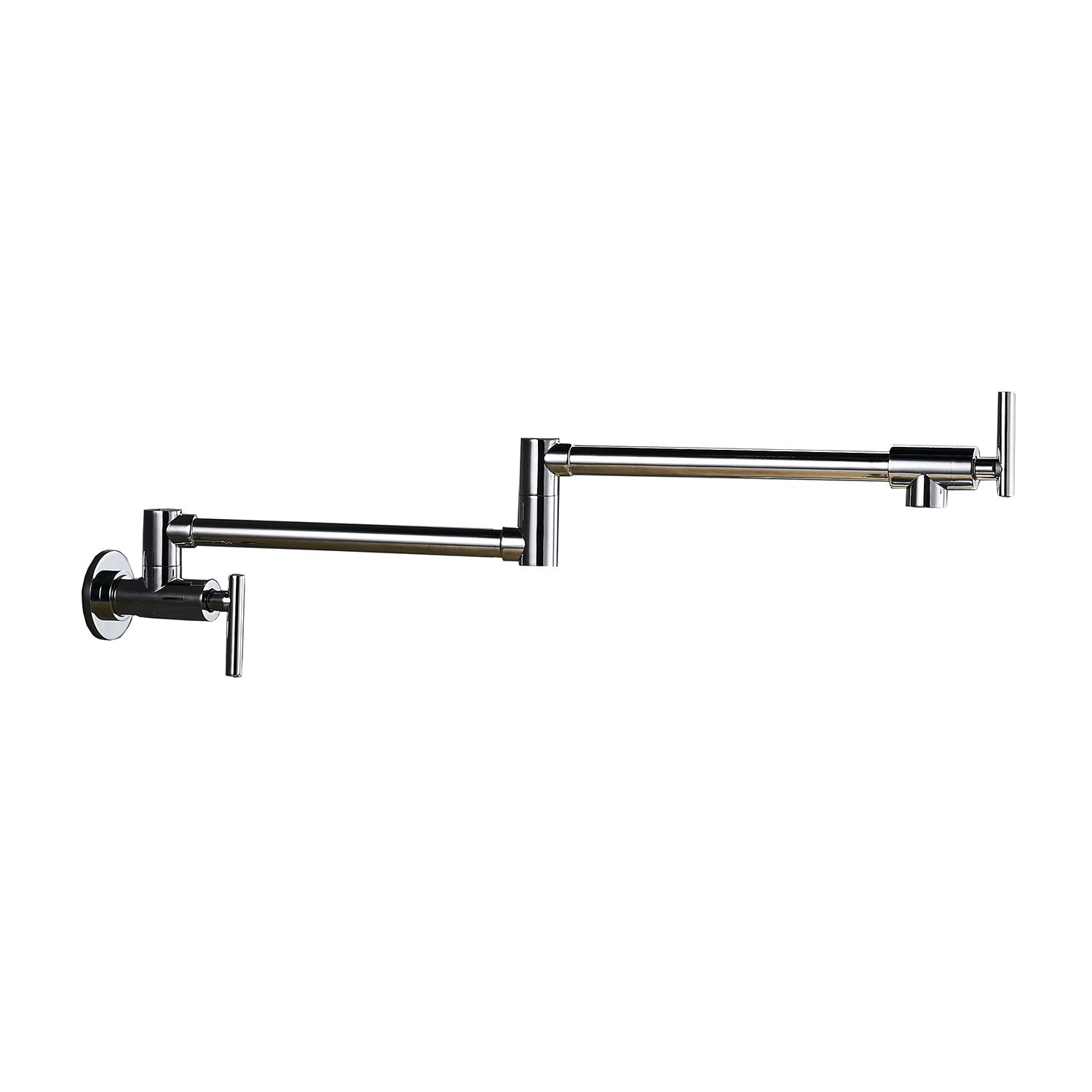 Brass Wall Mount Pot Filler with 2 Handle in Polished Chrome