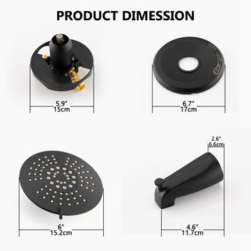 Single Handle 5 Spray Tub and Shower Faucet with Handle Trim in Matte Black Valve Included