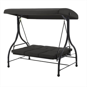 3-Person Metal Patio Swing Outdoor Porch Swing Chair for Adults for Garden Backyard Deck