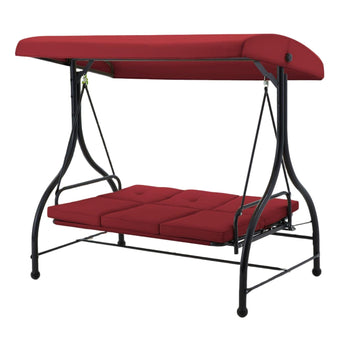 3-Person Metal Patio Swing Outdoor Porch Swing Chair for Adults for Garden Backyard Deck