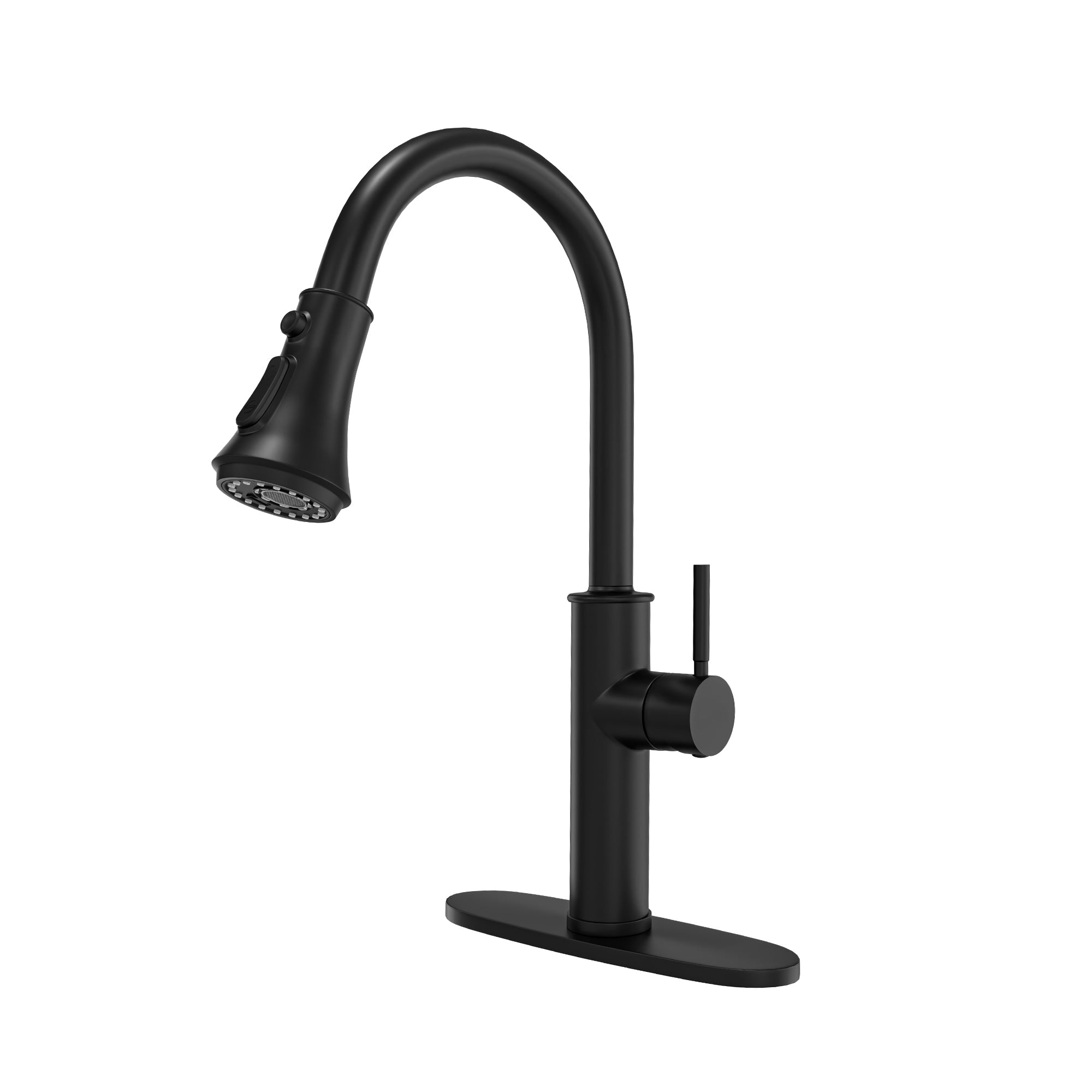 Single Handle Pull-Down Kitchen Faucet with Deck Plate