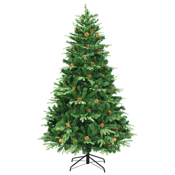 7 ft Green Pre-Lit Artificial Christmas Tree with Realistic Look and Easy Setup