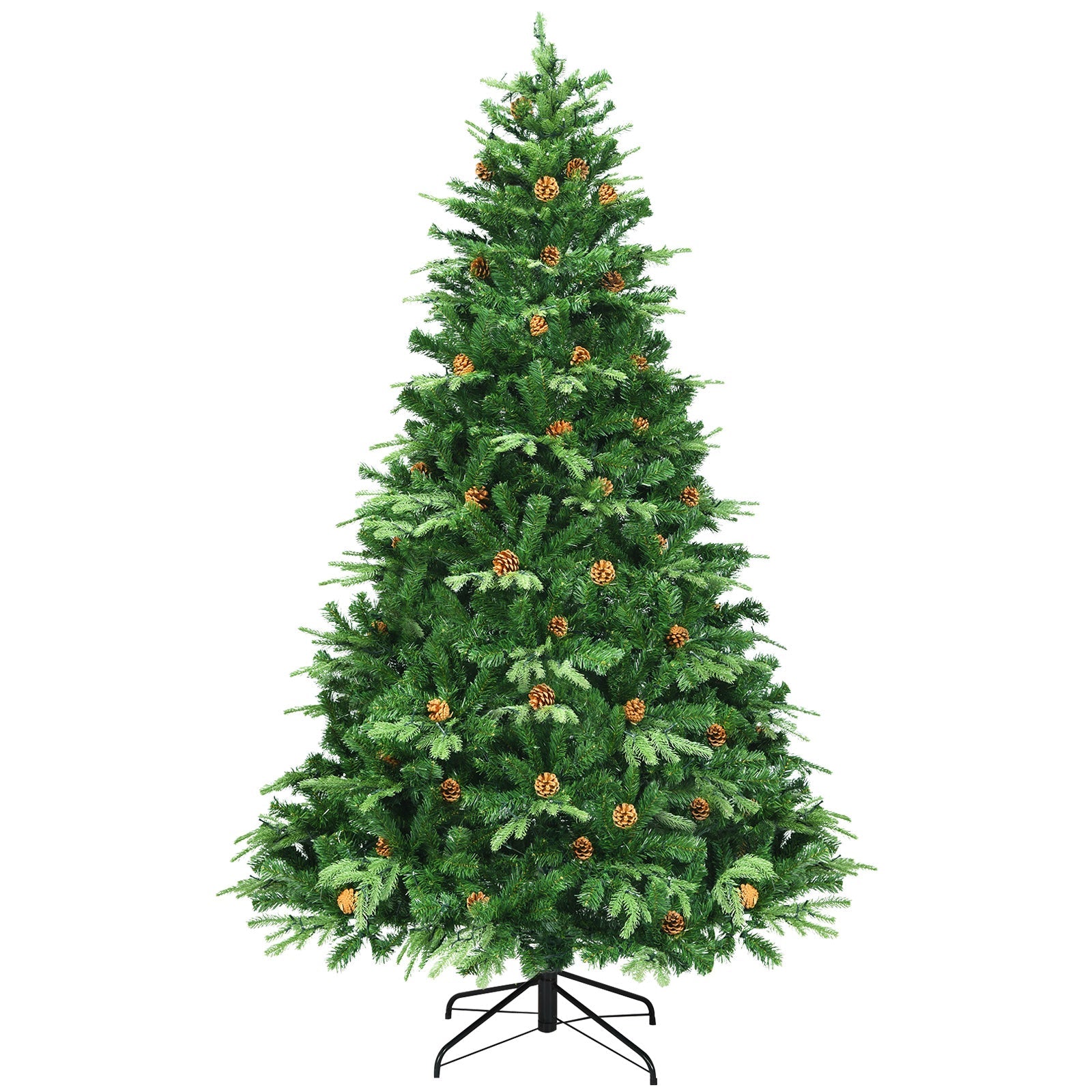 7.5 ft Green Pre-Lit Artificial Christmas Tree with Realistic Look and Easy Setup