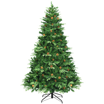 7.5 ft Green Pre-Lit Artificial Christmas Tree with Realistic Look and Easy Setup