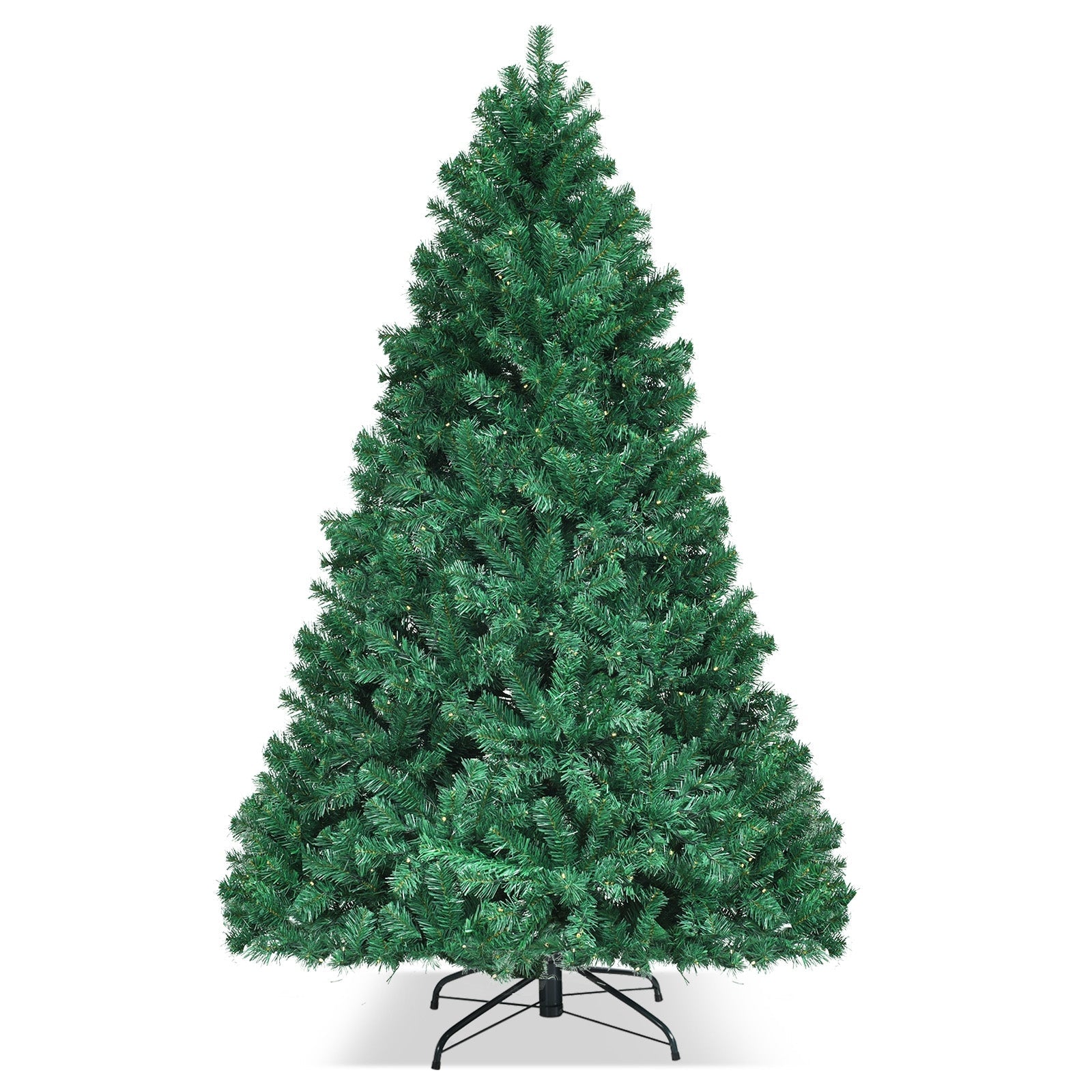 7 ft Pre-lit Artificial Natural Green Christmas Tree with LED Lights