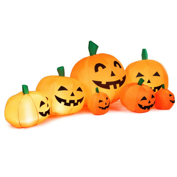 7.5 ft Giant Halloween Inflatable Pumpkin Patch with LED Lights