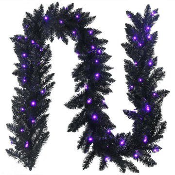 9ft Purple LED Halloween Garland Battery Operated Decoration