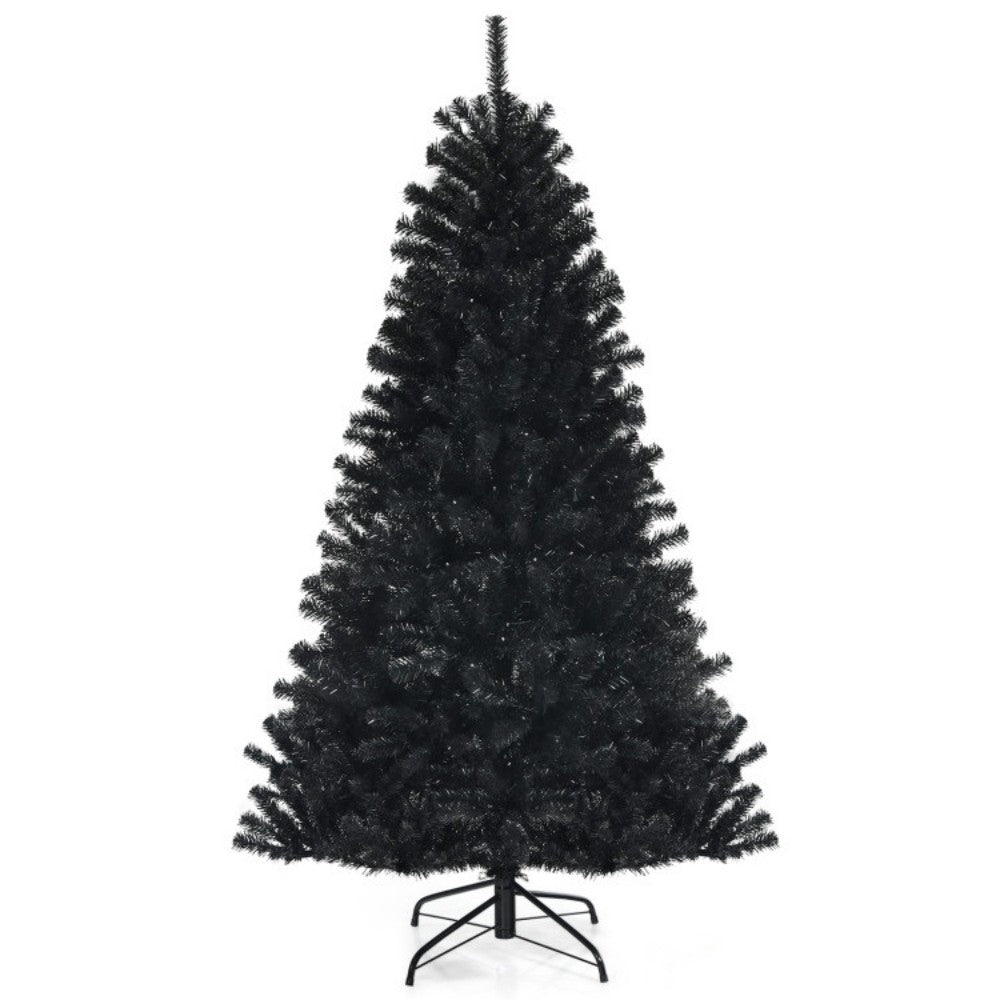 6ft Spooky Black Halloween Tree with Purple LED Lights
