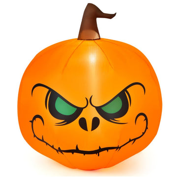 4ft Halloween Yard Glowing Inflatable Pumpkin with Built-In LED Light