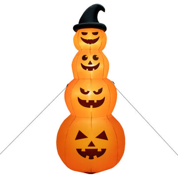 8ft Stacked Pumpkins Inflatable with Built-in LED Lights
