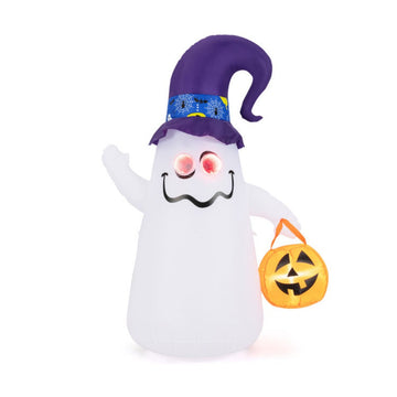 6ft Glowing Ghost Halloween Inflatable Decor with Infinity LED Eyes