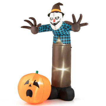 7ft Spooky LED Inflatable Scarecrow Pumpkin Ghost for Halloween