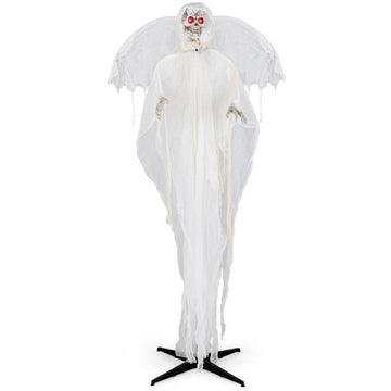 8.3ft Halloween Standing Sound Activated Haunted Angel with Moving Wings and Glowing Eyes