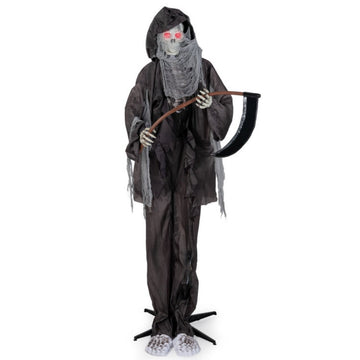 8.5ft Sound Activated Grim Reaper Halloween Prop with Glowing Eyes