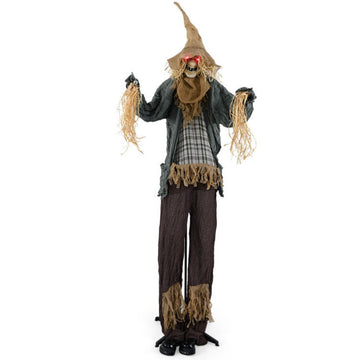7ft Halloween Prop Sound Activated Animated Scarecrow with Glowing Eyes for Indoor and Outdoor Decoration
