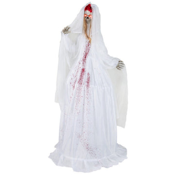 7.2 ft Halloween Animatronic Standing Bride Haunted House Decoration