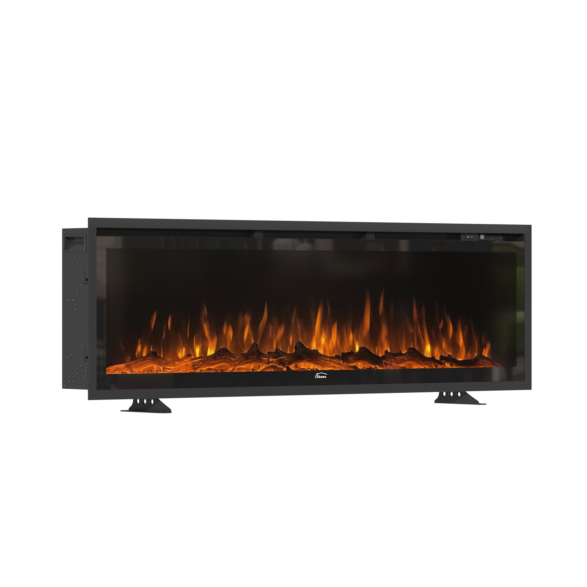 50 in. Wall Mounted Standing Electric Heater Electric Fireplace in Black