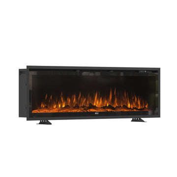 50 in. Wall Mounted Standing Electric Heater Electric Fireplace in Black