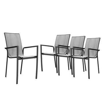 Aluminium Frame with Stackable Dining Chairs