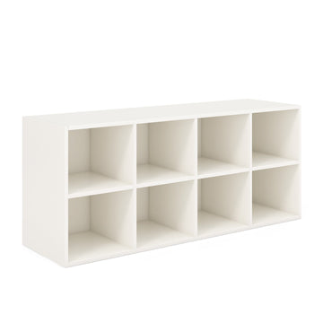 8 Cubby White Shoe Bench with 500 LB Capacity Storage Organizer with Seat