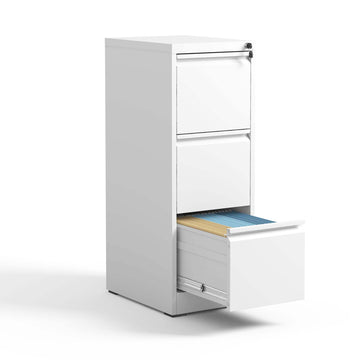 3 Drawer Metal Vertical File Cabinet with Lock Office Home Steel Vertical File Cabinet for A4 Legal/Letter Size 3