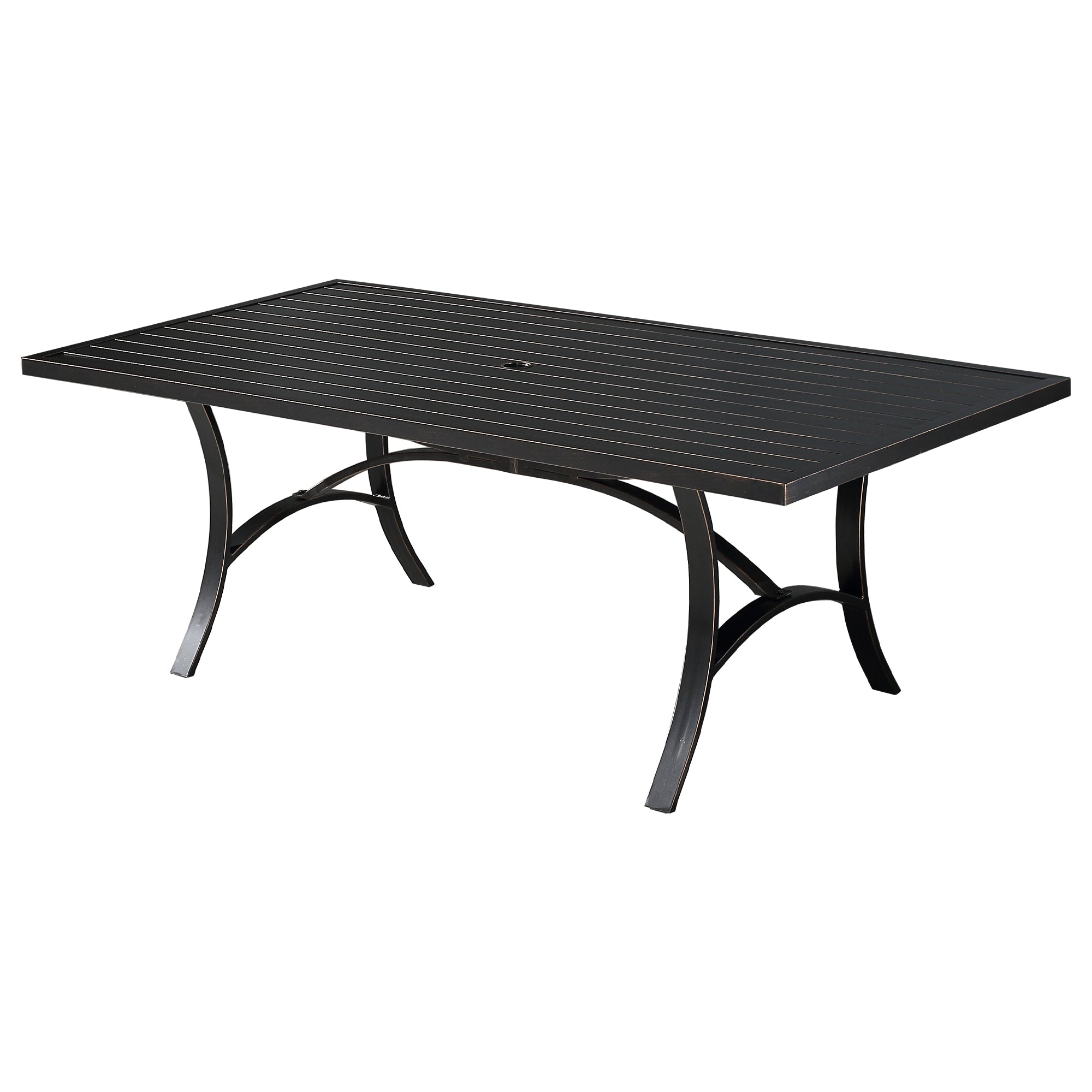Aluminum Outdoor Dining Table with 1.9-Inch Umbrella Hole for Patio